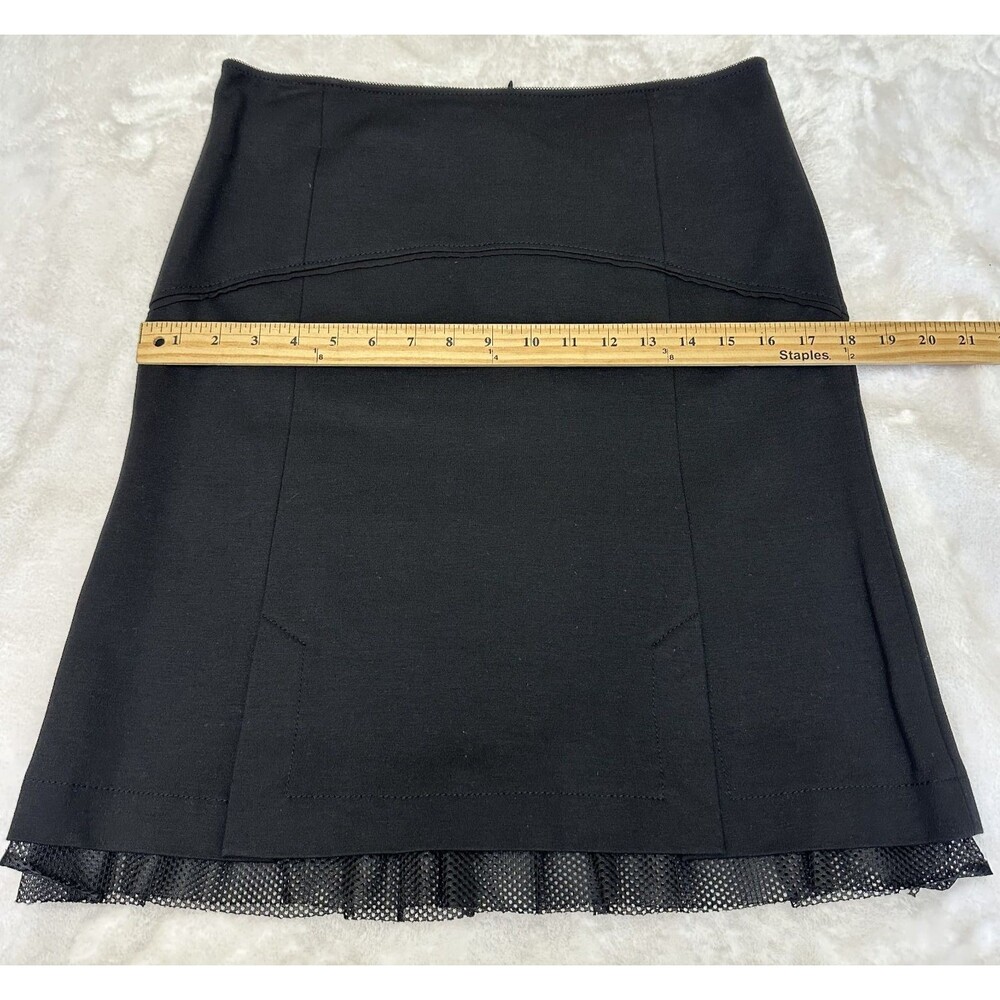 Apriori by Escada Black Stretch Tulle Hem Knee Length Pencil Skirt Sz 8 - Picture 8 of 14